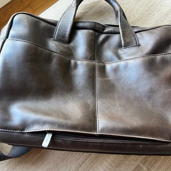 KNOMO LEATHER LAPTOP BAG